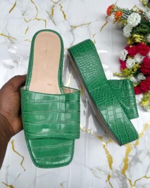 Fashion Figure Platform mule in Green colour
Sise 40