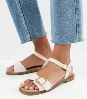 New Look White Buckled Strap  Sandals
Size 41