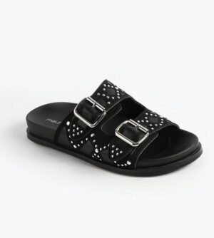 SuperCush Studded Two Band Footbed Sandal in black ⚫️ 
Size 40
